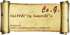 Csiffáry Gusztáv névjegykártya